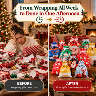 Burro™ - Reusable Christmas Wrapping Draw String Bags