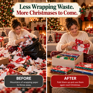 Burro™ - Reusable Christmas Wrapping Draw String Bags