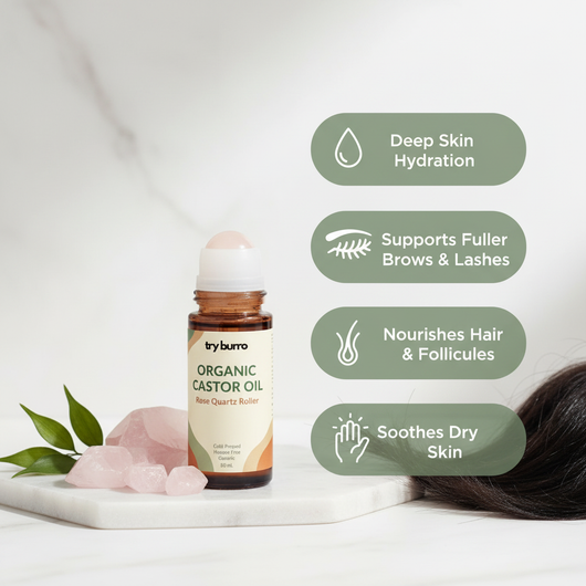 Cold Pressed Amber Quartz Organic Castor Oil Roll On