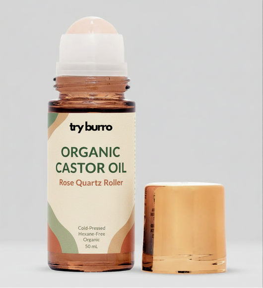 Cold Pressed Amber Quartz Organic Castor Oil Roll On