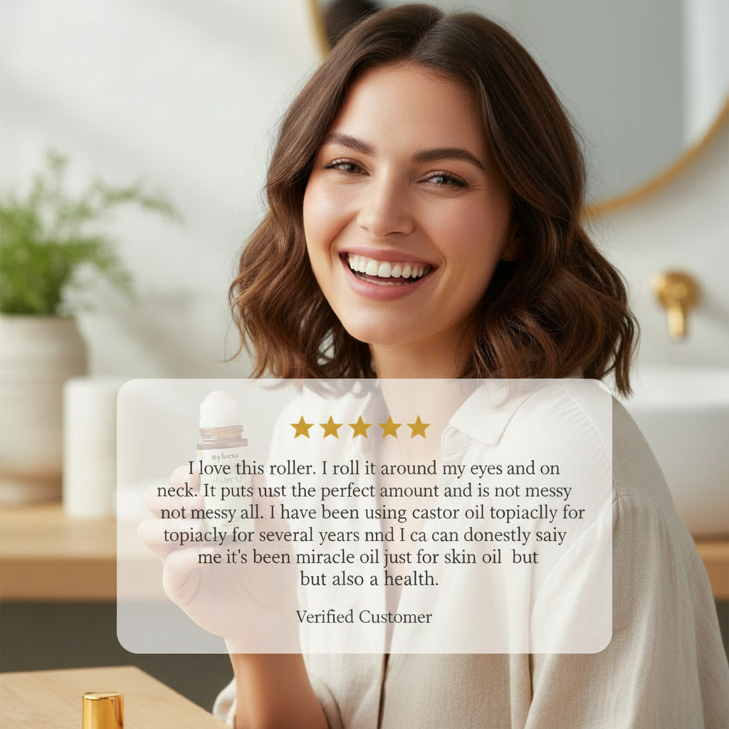 Cold Pressed Amber Quartz Organic Castor Oil Roll On