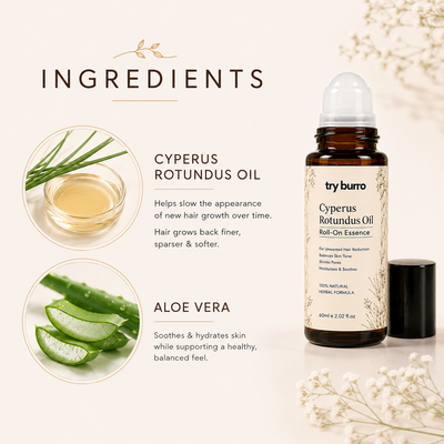 StayBare™ - Cyperus Rotundus Oil for Slowing Unwanted Hair Growth